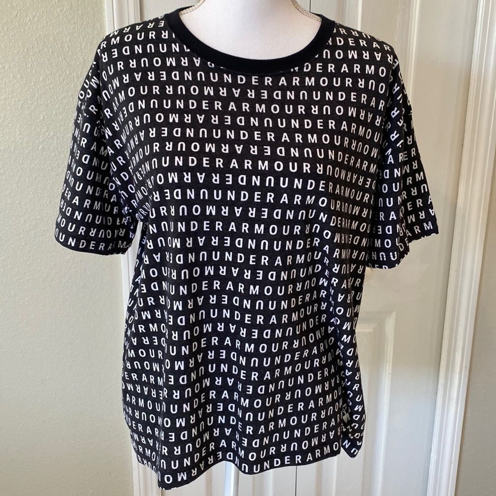 Under Armour Black Logo Heatgear Tee L